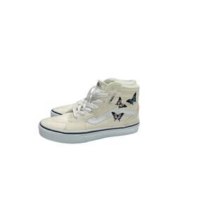 Vans Sk8-Hi Butterfly Embroidered High-Top Sneakers, Cream, Size 3.0